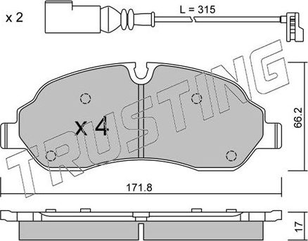 Тормозные колодки Trusting. Артикул 1056.0