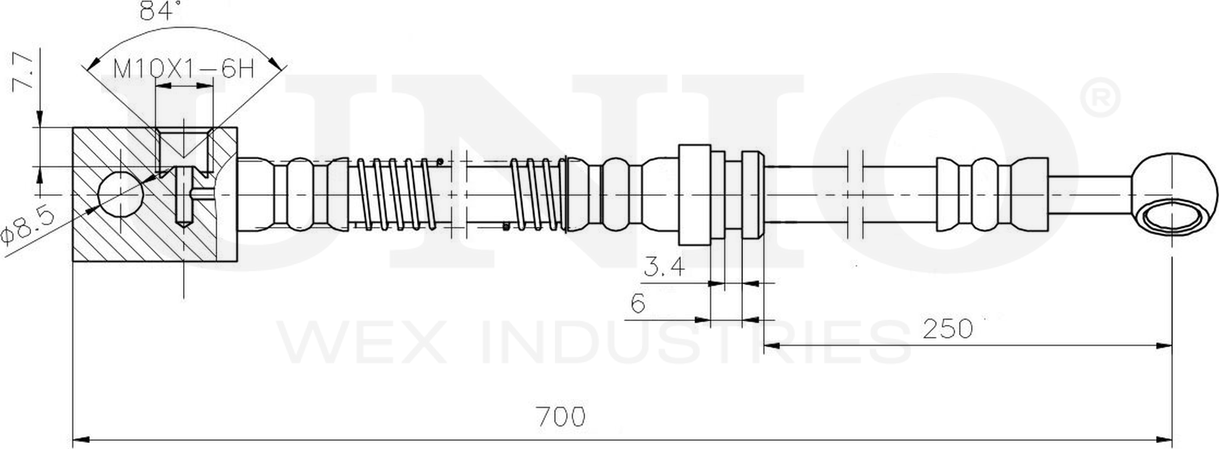 Шланг тормозной (Unio). Артикул BRH-10081