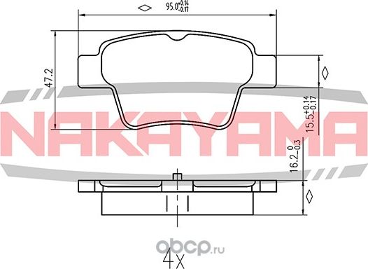 Колодки тормозные дисковые задние Peugeot 207 06 (Nakayama). Артикул HP8665NY