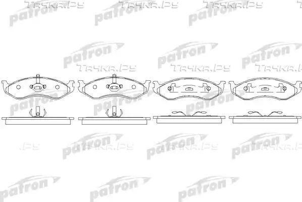 Тормозные колодки Patron передние для Jeep Wrangler II (TJ) 1996-2007. Артикул PBP929