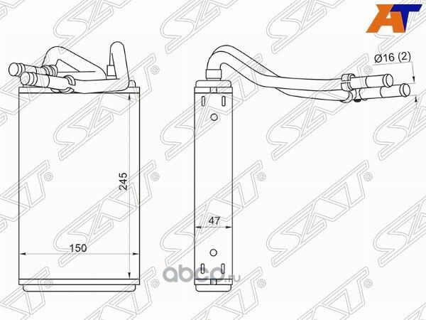 Радиатор отопителя салона FORD TRANSIT 00- (SAT). Артикул STFDR73950