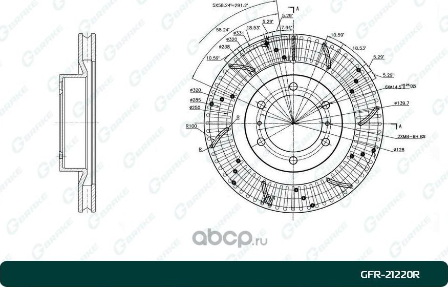 Диск торм Перфорация (G-Brake). Артикул GFR21220R