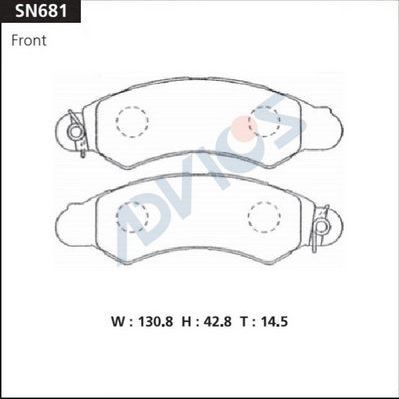 Тормозные колодки Advics передние для Suzuki Swift II 1989-2005. Артикул SN681