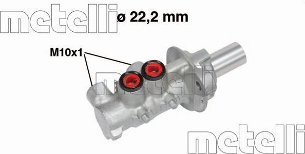 Тормозной цилиндр главный Metelli (алюминий). Артикул 05-0740