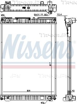 Радиатор охлаждения двигателя Nissens для MAN TGM 2005-2026. Артикул 628763