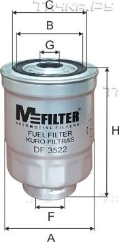 Топливный фильтр MFilter для Daihatsu Wildcat 1985-1987. Артикул DF 3522