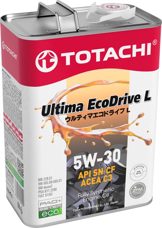 Масло моторное синтетическое TOTACHI Ultima EcoDrive L 5W30 4л 12104. Артикул 12104