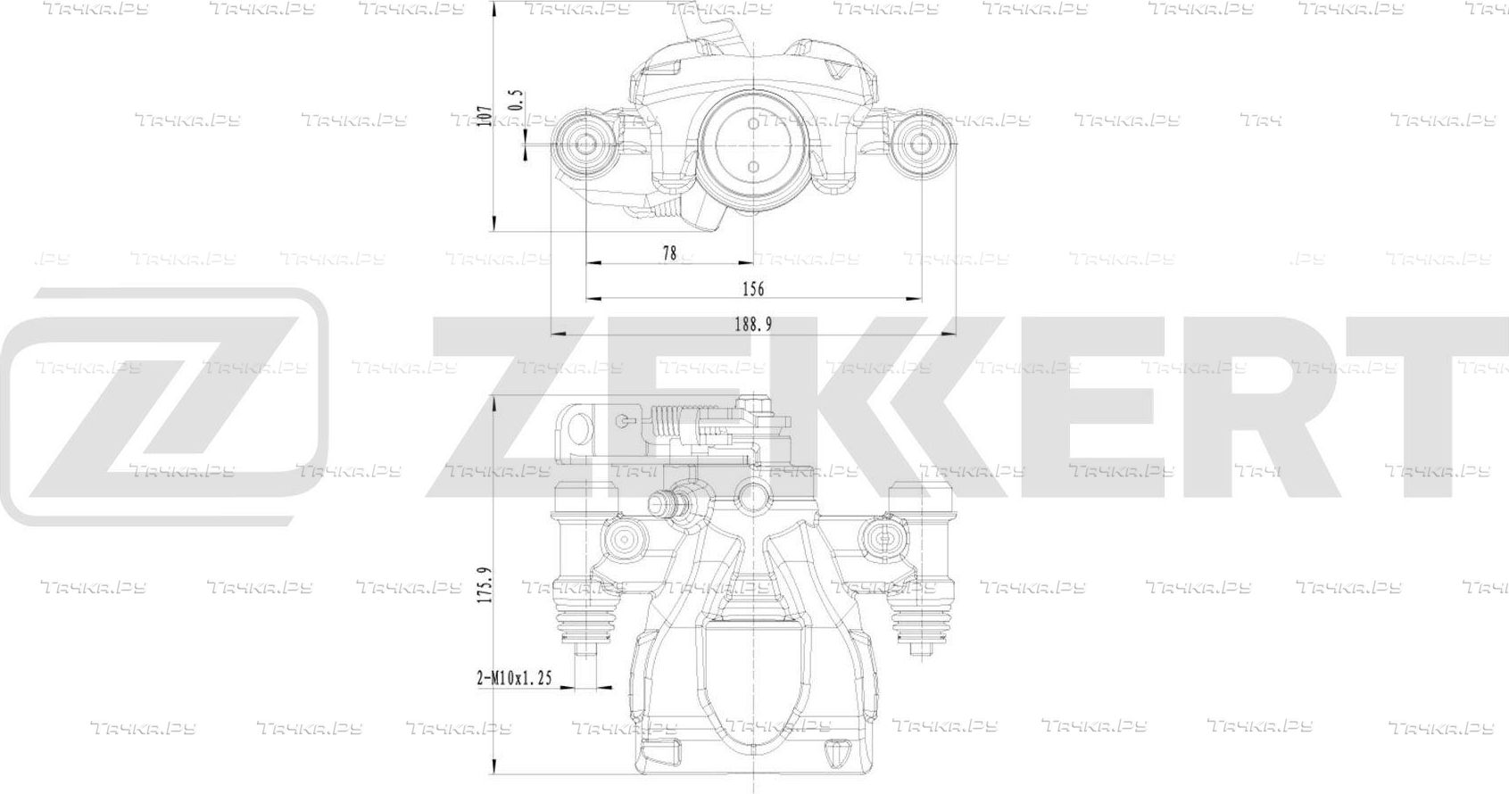 Тормозной суппорт Zekkert (Чугун) задний левый для Renault Master III 2010-2026. Артикул BS-8348