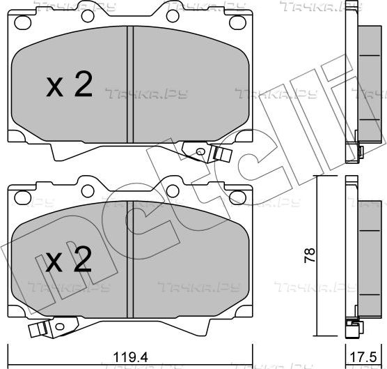 Тормозные колодки Metelli передние для Lexus LX 470 1998-2008. Артикул 22-0452-0