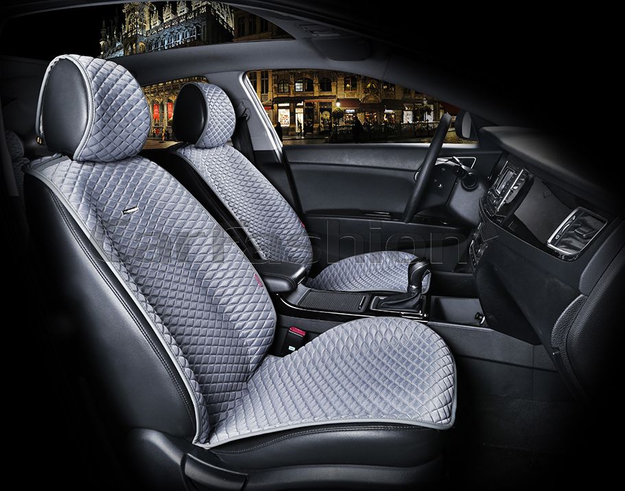 Накидки универсальные CarFashion Palermo на передние сидения авто, цвет Серый/Серый. Артикул 21875