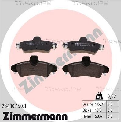 Тормозные колодки Zimmermann задние для Ford Mondeo II 1996-2000. Артикул 23410.150.1