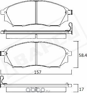 Колодки тормозные дисковые, комплект, (Bapco) Bapco. Артикул BP0595