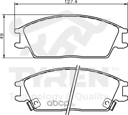 Колодки тормозные дисковые | перед | (Tyren). Артикул TYR1215891