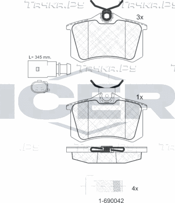 Тормозные колодки Icer. Артикул 181387-203