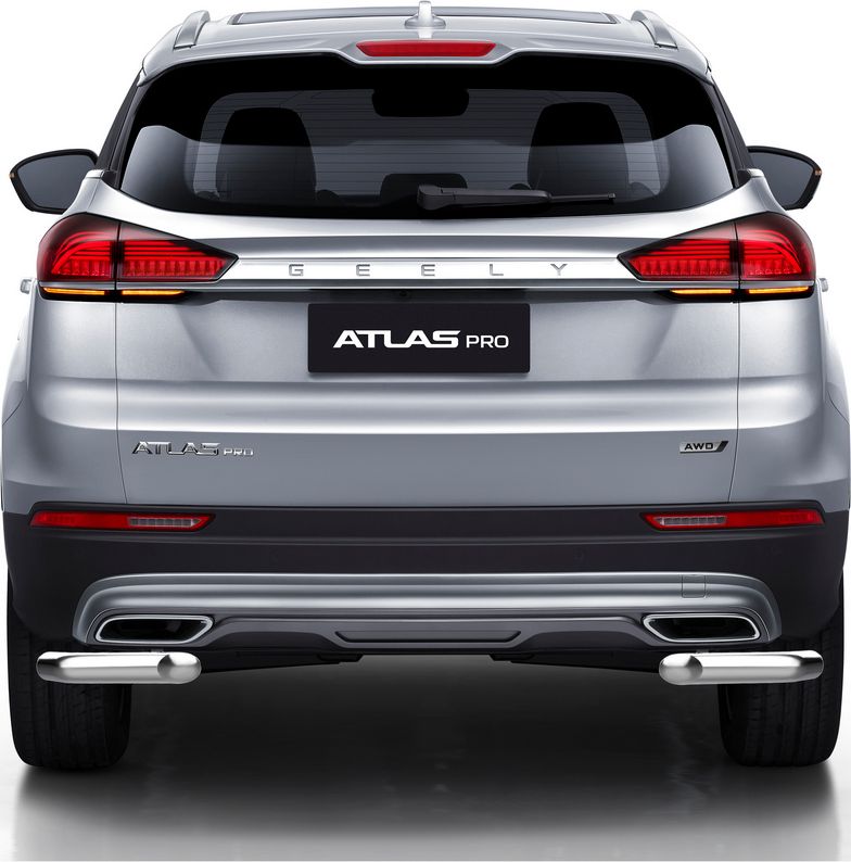 Защита Rival заднего бампера d57 уголки для Geely Atlas Pro 2021-2026. Артикул R.1906.002