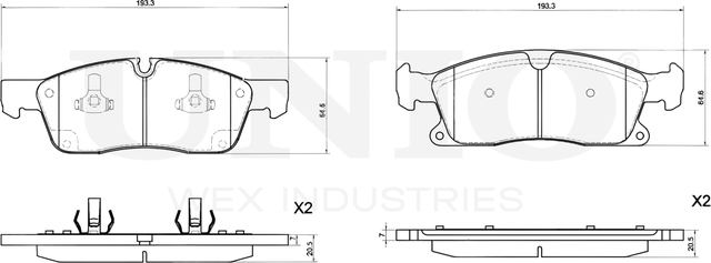 Колодки тормозные диск. передние Mercedes-Benz M-Class (W166) 11-, GL-Class (X166) 12-, GLE-Class (W (Unio). Артикул BRP-20443