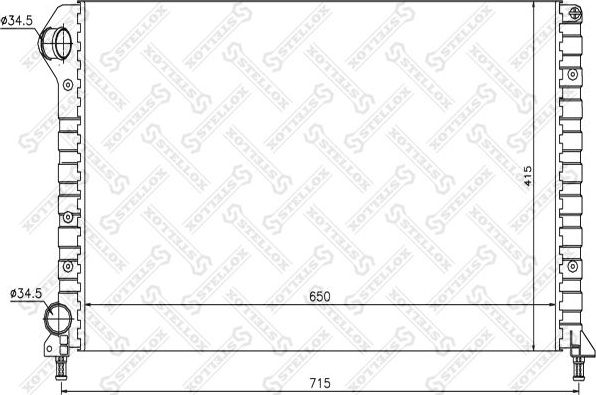Радиатор охлаждения двигателя Stellox для Fiat Doblo I 2001-2015. Артикул 10-25477-SX