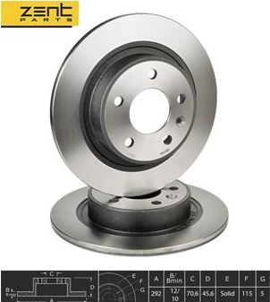Тормозной диск Zentparts. Артикул Z06168