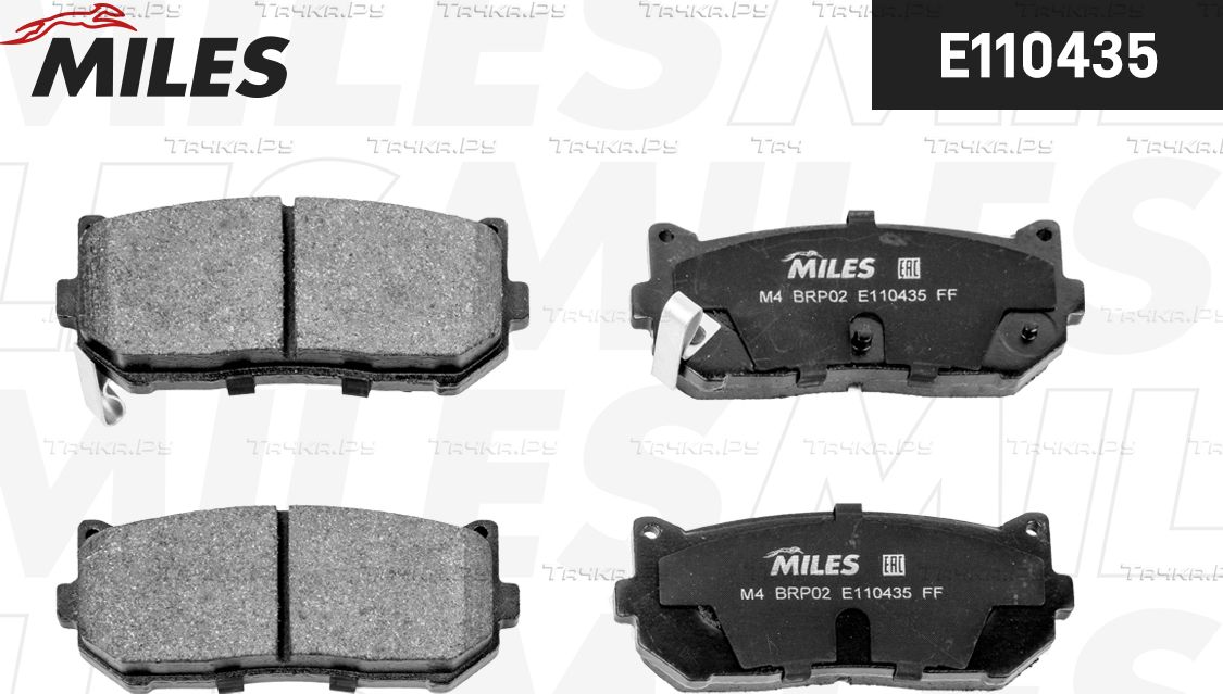 Тормозные колодки Miles (Semi-Metallic) задние для Kia Sephia I 1995-1997. Артикул E110435