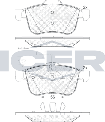 Тормозные колодки Icer для Alfa Romeo 159 2005-2011. Артикул 181772