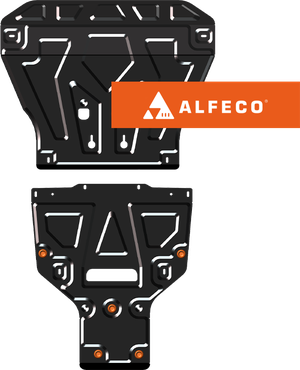 Защита Alfeco для картера, КПП и РК Audi Q8 2018-2025. Артикул ALF.30.41