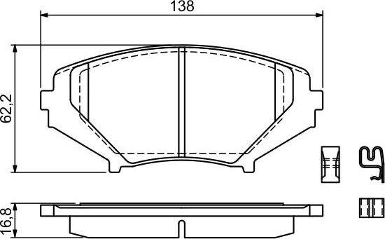 Тормозные колодки Bosch (Low-Metallic). Артикул 0 986 494 220