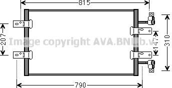 Радиатор кондиционера (конденсатор) AVA для Renault Trafic II 2006-2014. Артикул RTA5451