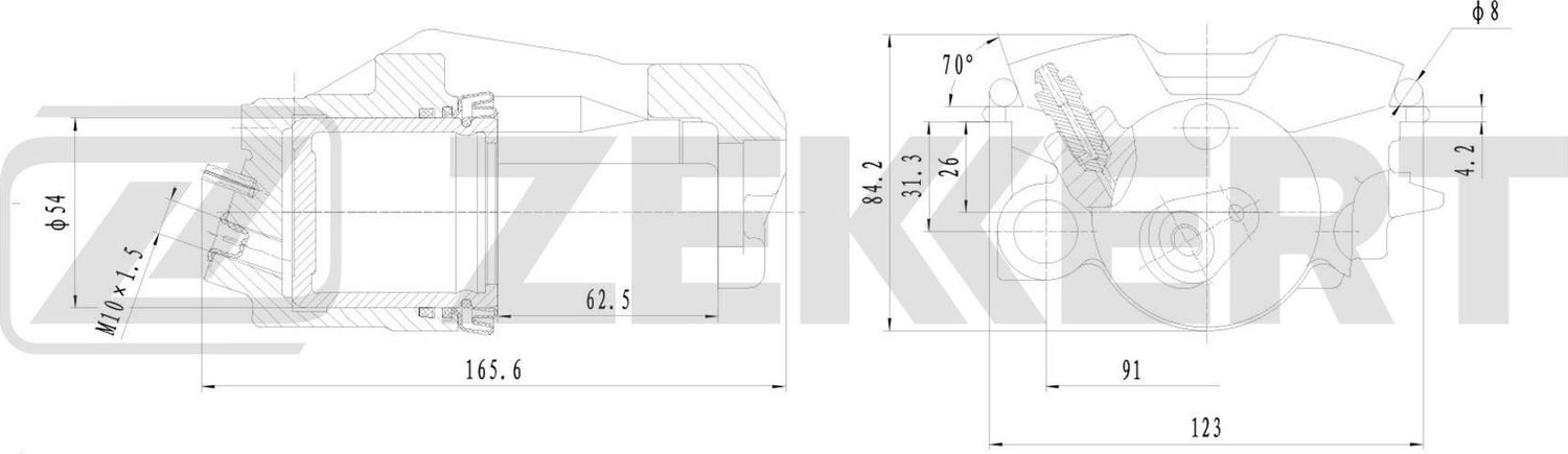 Тормозной суппорт Zekkert (Чугун). Артикул BS-8321
