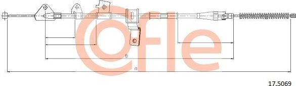 Трос ручника (тросик ручного тормоза) Cofle. Артикул 92.17.5069