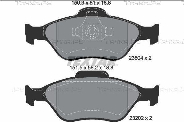 Тормозные колодки Textar Q+ передние для Ford StreetKa 2003-2005. Артикул 2360406
