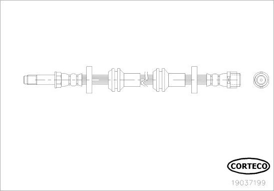Тормозной шланг Corteco (EPDM (Этилен-пропиленовый каучук)) передний правый/левый для Audi A7 I (4G) 2010-2018. Артикул 19037199
