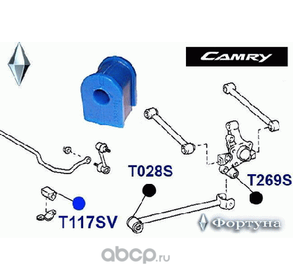 48818-32120 сайлентблоки полиуретановые (Фортуна). Артикул T117SV