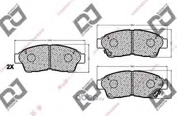 Колодки тормозные дисковые (DJ Parts). Артикул BP1000