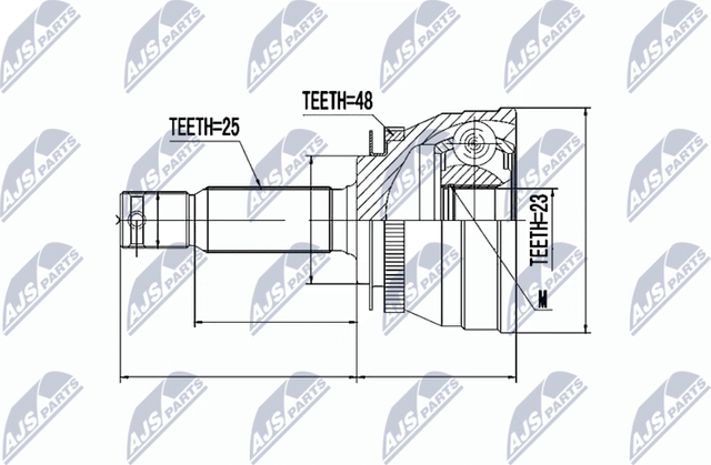 Шрус наружный (граната) NTY для Hyundai Getz I 2003-2009. Артикул NPZ-HY-503