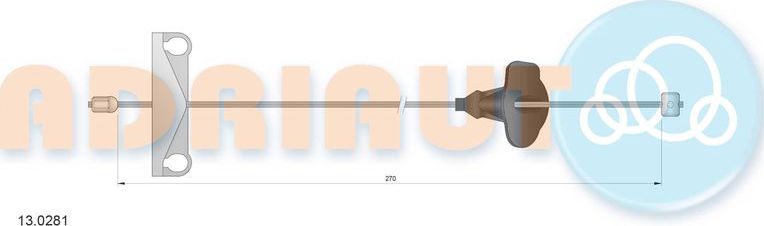 Трос ручника (тросик ручного тормоза) Adriauto. Артикул 13.0281