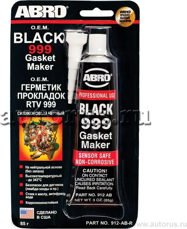 ABRO Герметик прокладок чёрный 999(США) (0.085L) Abro. Артикул 912ABR