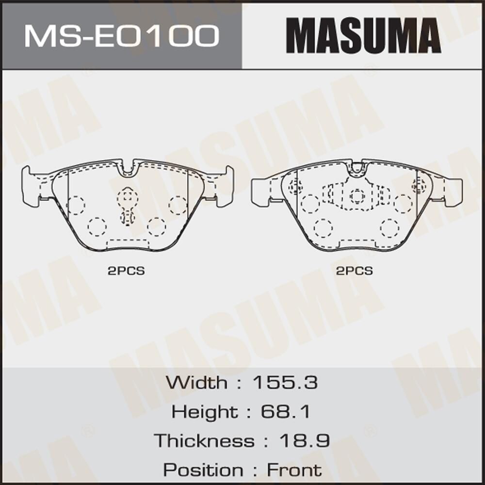 Тормозные колодки Masuma. Артикул MS-E0100