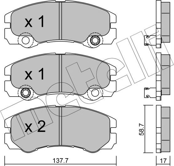 Тормозные колодки Metelli передние для Opel Frontera B 1998-2004. Артикул 22-0357-1