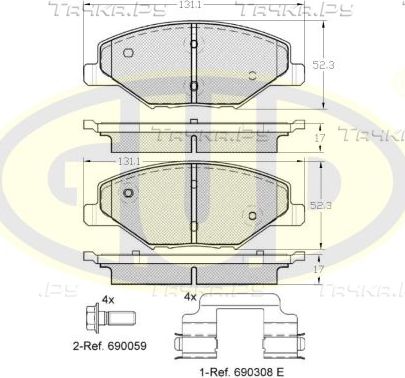 Тормозные колодки G.U.D.. Артикул GBP155300