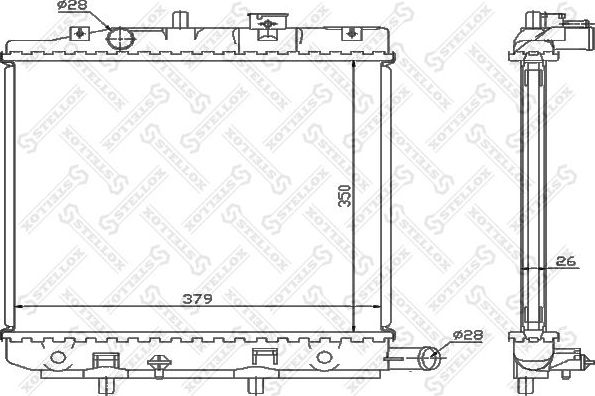 Радиатор охлаждения двигателя Stellox. Артикул 10-25847-SX