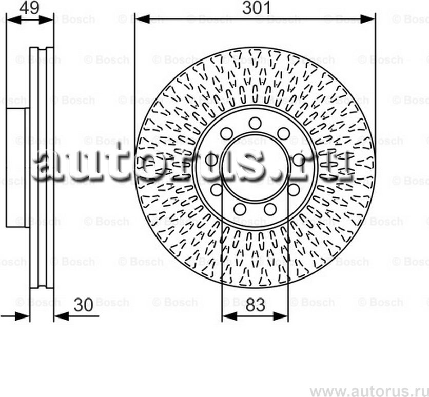 Тормозной диск Bosch. Артикул 0 986 479 A23
