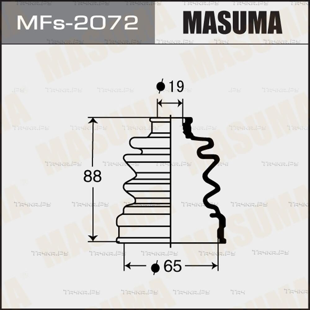 Пыльник ШРУСа внутренний Masuma передний/задний для Toyota Nadia 1998-2003. Артикул MFs-2072