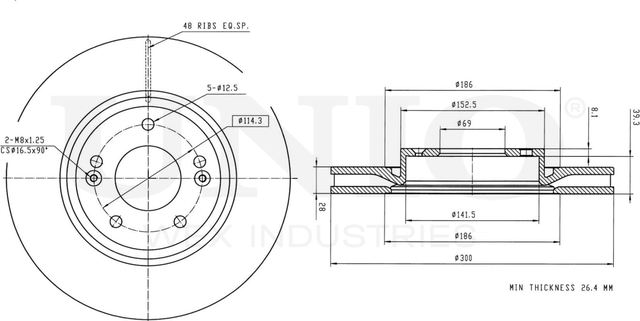 Диск тормозной (Unio). Артикул BRD-20137