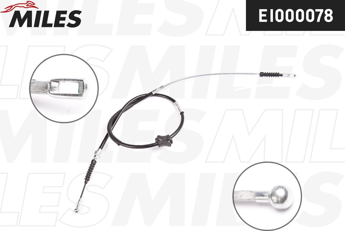 Трос ручника (тросик ручного тормоза) Miles. Артикул EI000078