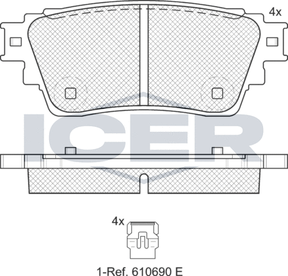 Тормозные колодки Icer. Артикул 182357