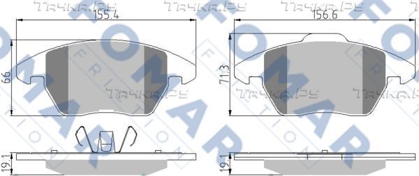 Тормозные колодки Fomar передние для SEAT Ibiza IV 2015-2017. Артикул FO 918781