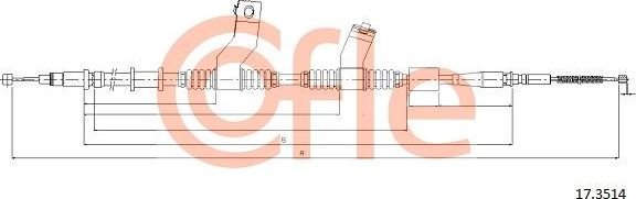 Трос ручника (тросик ручного тормоза) Cofle задний левый для Chevrolet Spark III 2010-2016. Артикул 92.17.3514