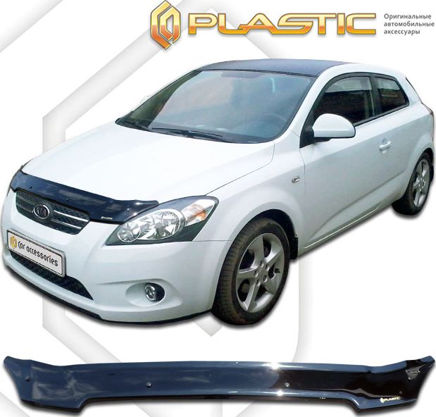 Дефлектор СА Пластик для капота (Classic черный) Kia Ceed 2007-2010. Артикул 2010010102838