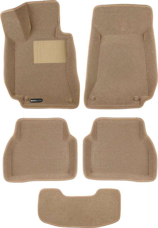 Коврики текстильные Euromat 3D Business для салона Mercedes-Benz C-Class W205 2015-2026 БЕЖЕВЫЕ. Артикул EMC3D-003514T