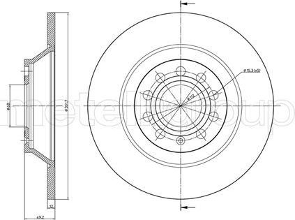 Тормозной диск Trusting задний для Audi A6 III (C6) 2004-2011. Артикул DF069